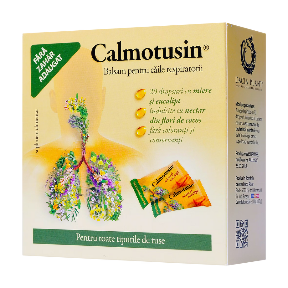 Calmotusin dropsuri cu Miere si Eucalipt 20 dropsuri