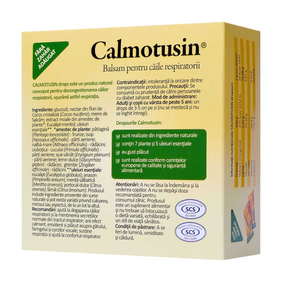 Calmotusin dropsuri cu Miere si Eucalipt 20 dropsuri