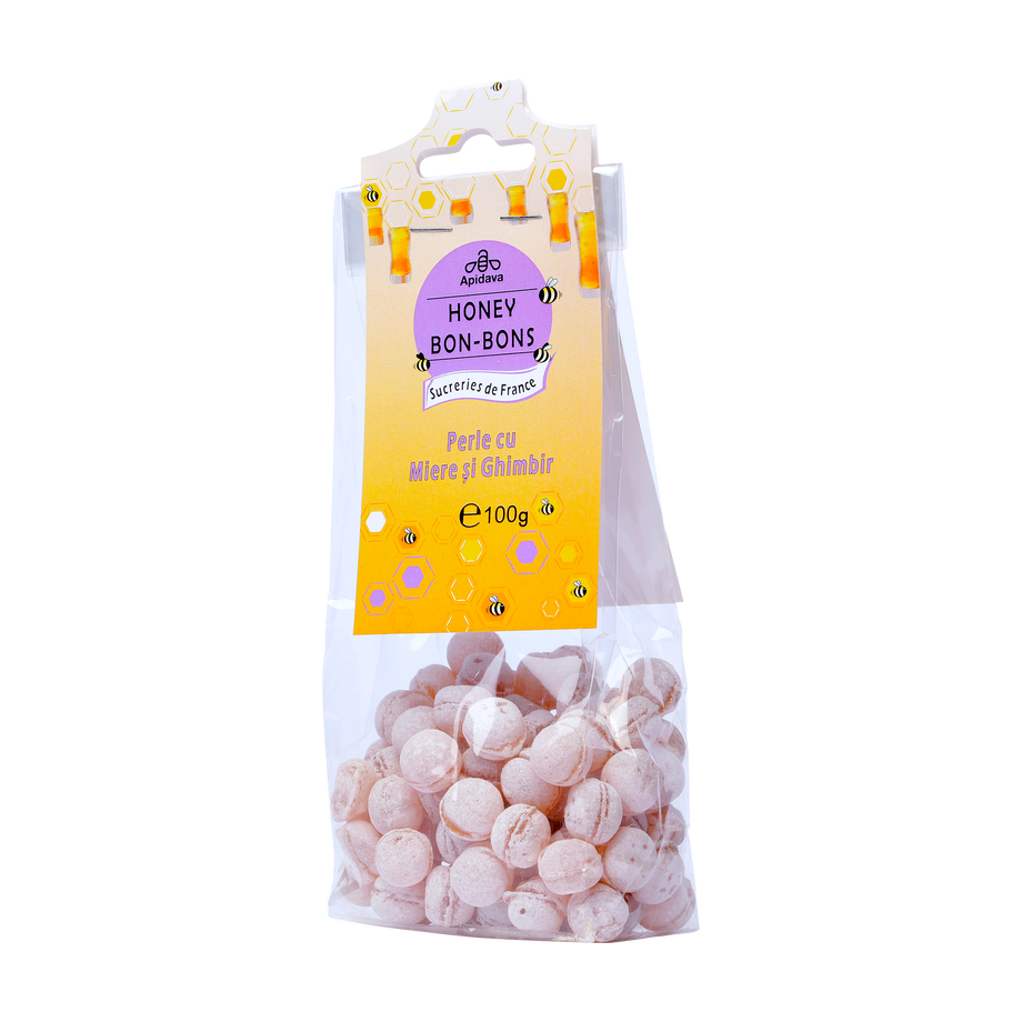 Bomboane perle cu miere si ghimbir 100 g