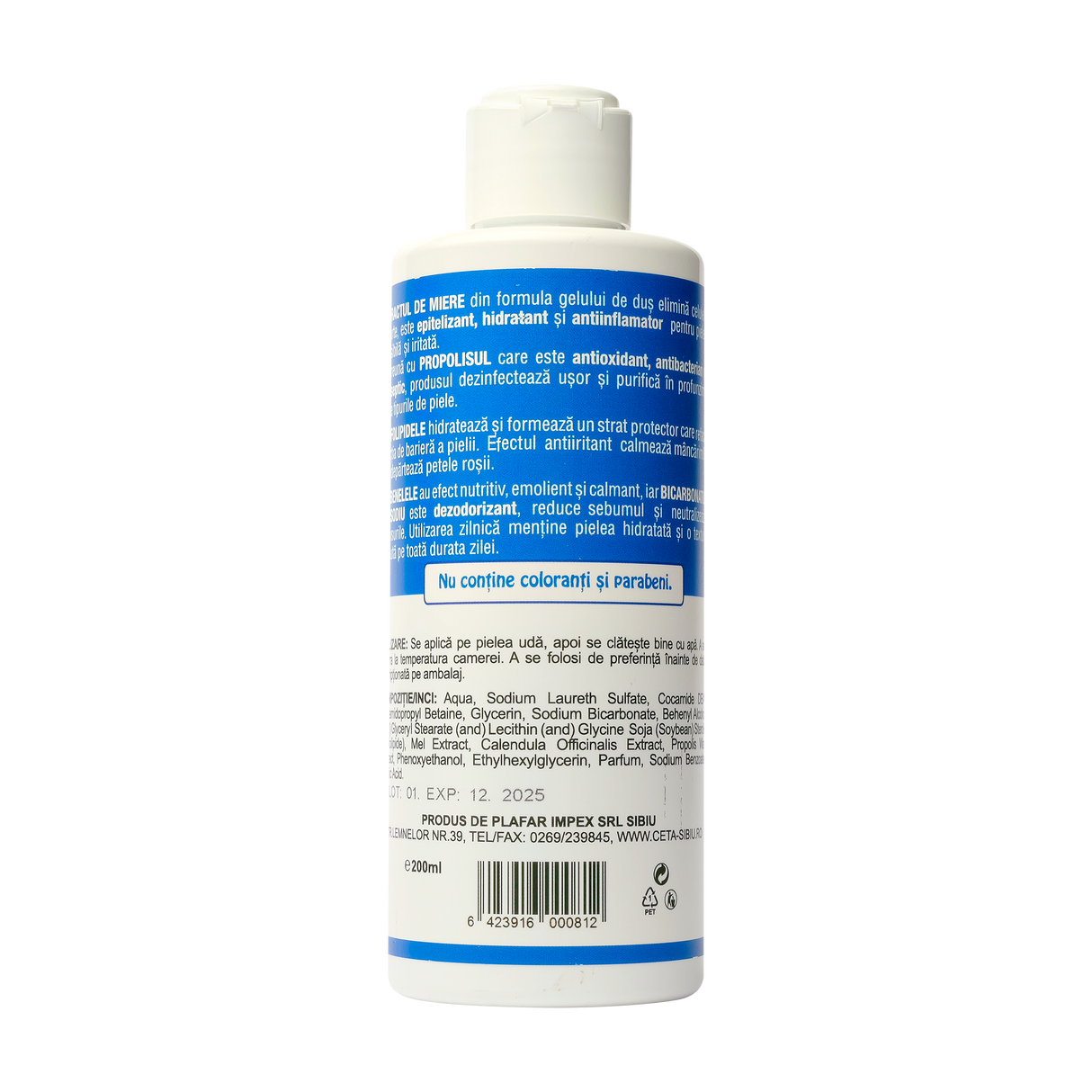 Gel de dus galbenele si miere 200 ml