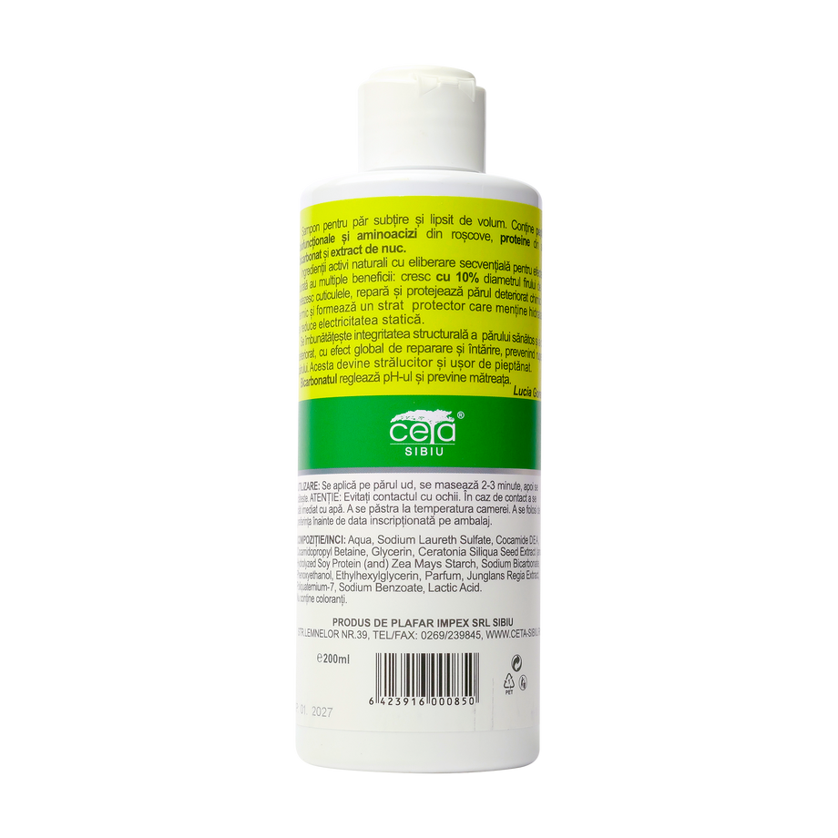 Sampon extra volum cu bicarbonat, proteine, peptide, aminoacizi 200 ml