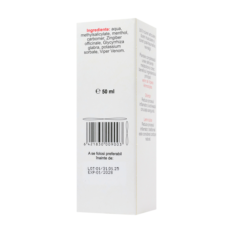 Gel pt.masaj cu venin de vipera favivenom 50 ml