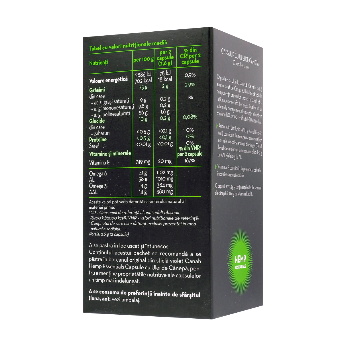 Rezerve capsule cu ulei de canepa 90 capsule*1335mg