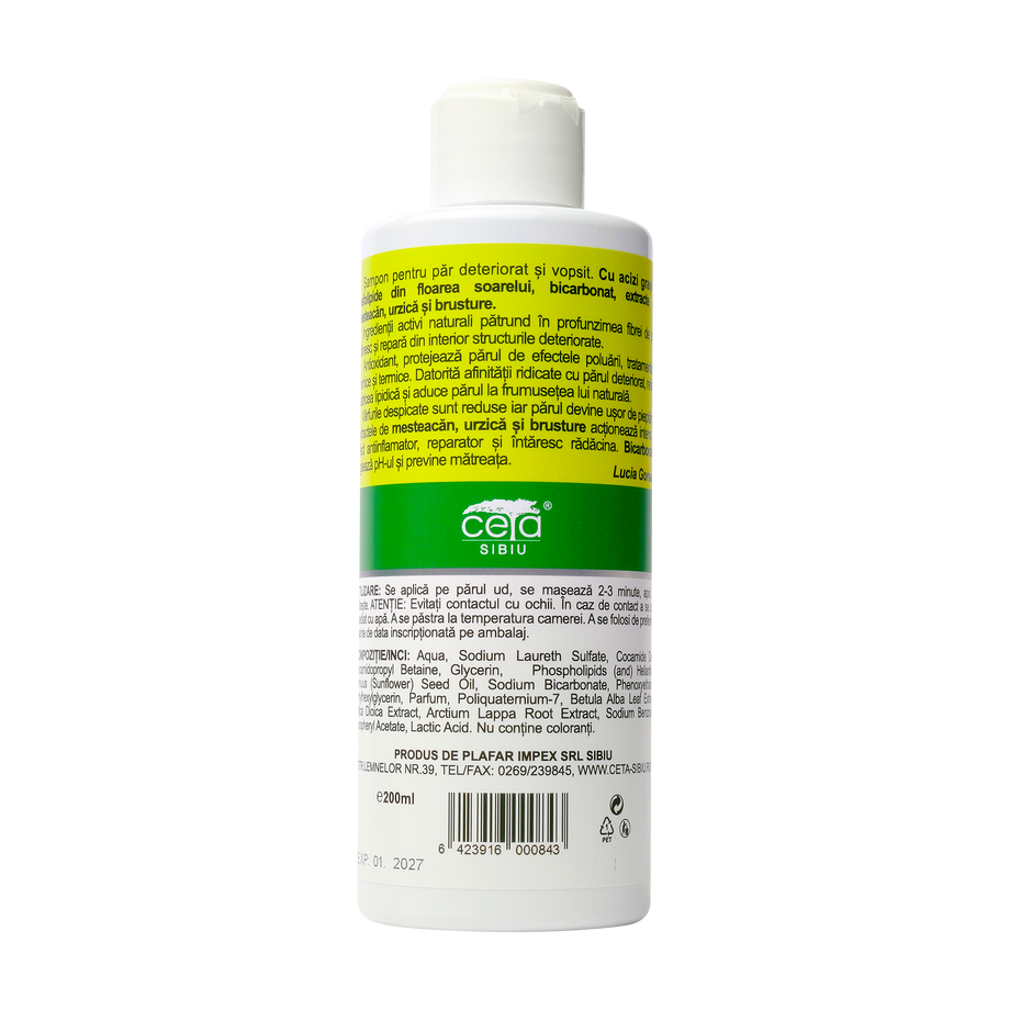 Sampon regenerare cu bicarbonat, mesteacan, urzica si brusture 200 ml