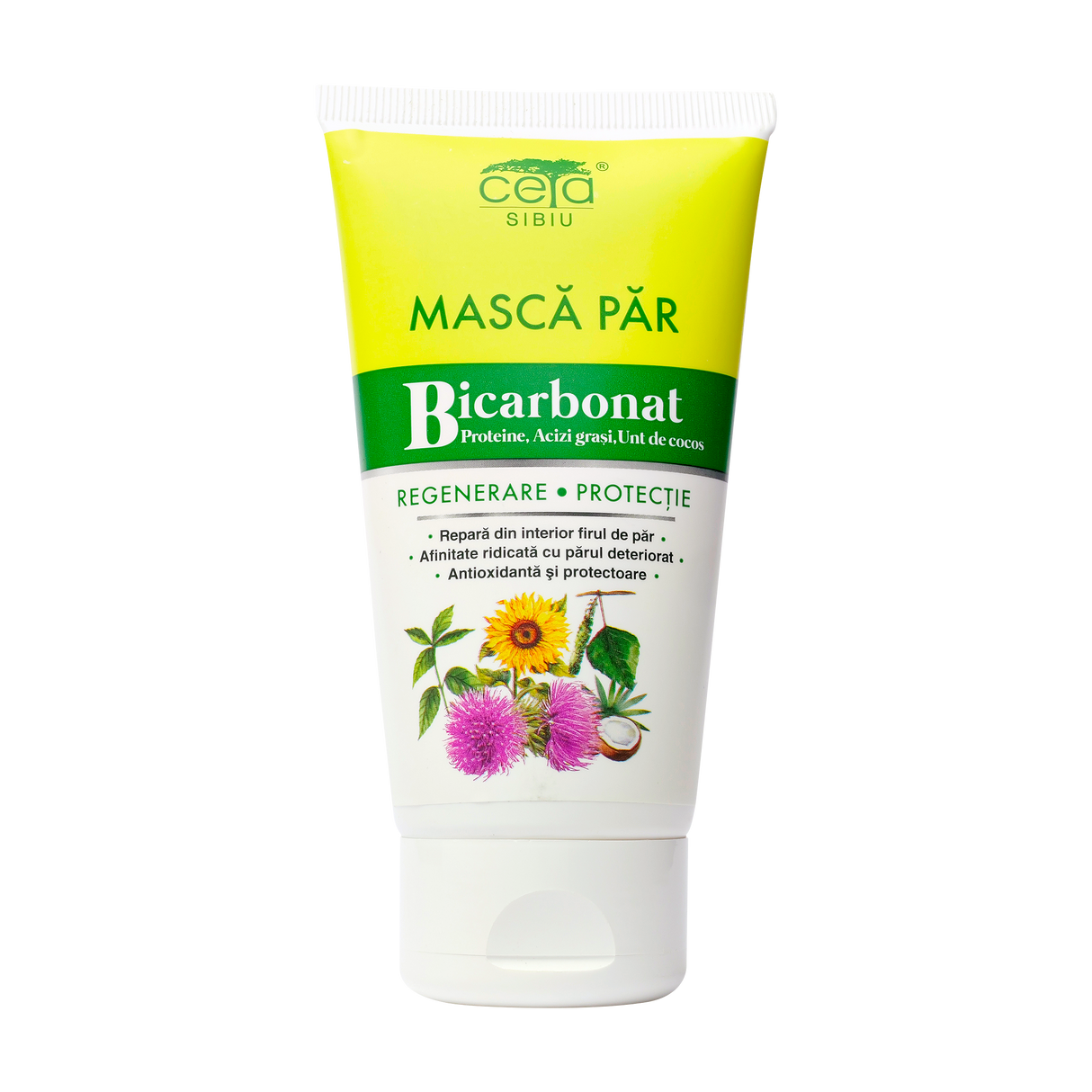 Masca par regenerare si protectie cu bicarbonat, proteine, acizi grasi, unt de cocos 150 ml
