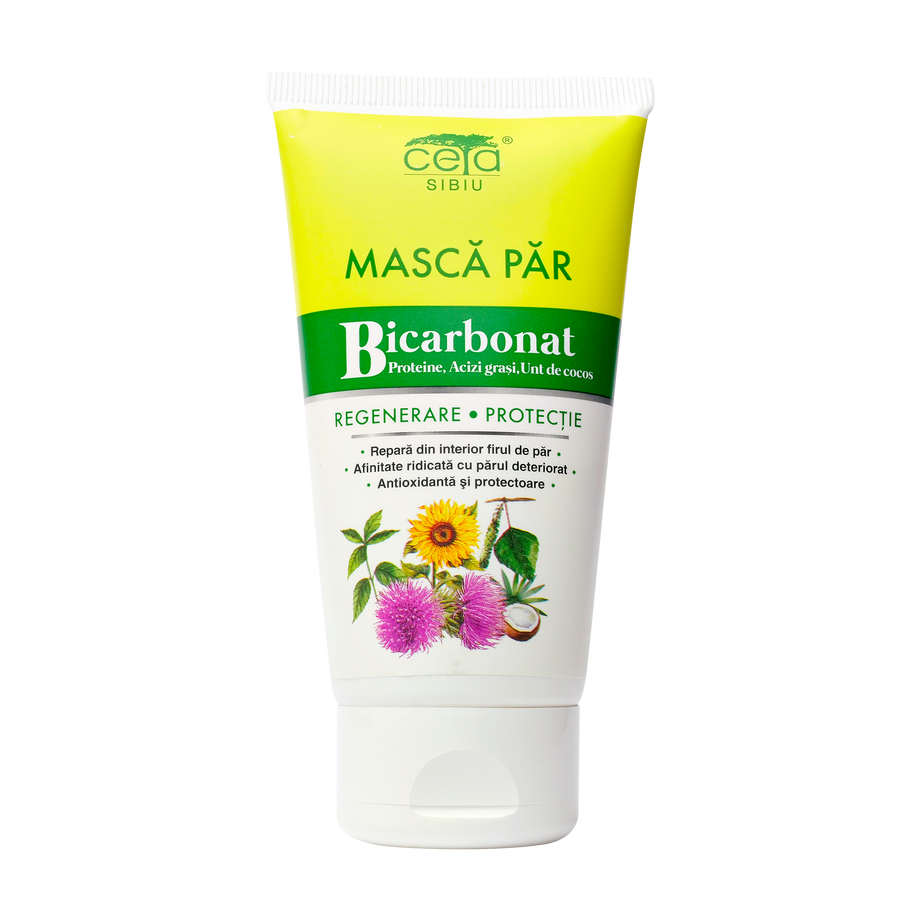 Masca par regenerare si protectie cu bicarbonat, proteine, acizi grasi, unt de cocos 150 ml