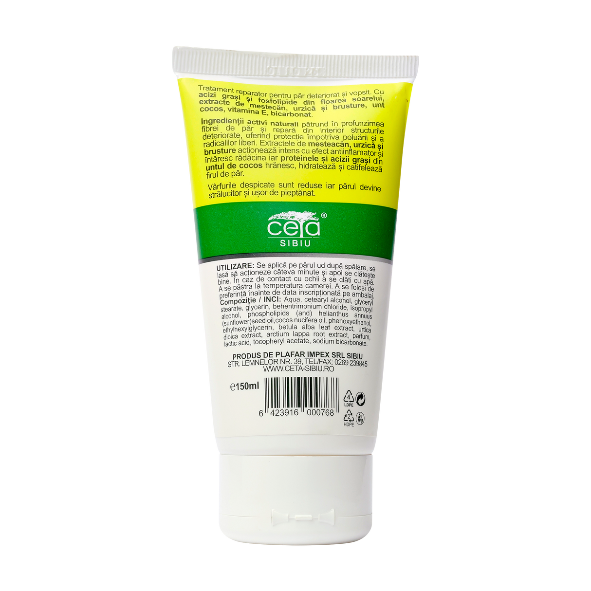 Masca par regenerare si protectie cu bicarbonat, proteine, acizi grasi, unt de cocos 150 ml
