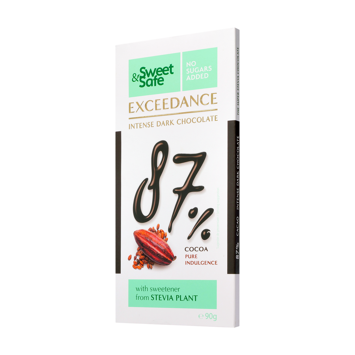 Ciocolata "exceedance" amaruie 87% cu indulcitor din stevia 90 g