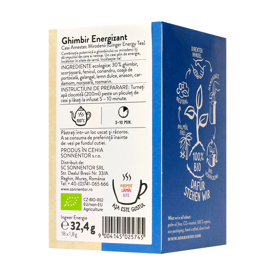 Ceai ghimbir energizant 18 plicuri
