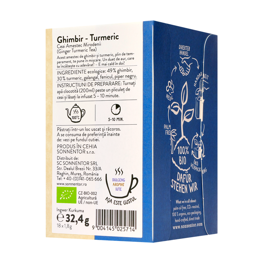 Ceai ghimbir turmeric 18 plicuri