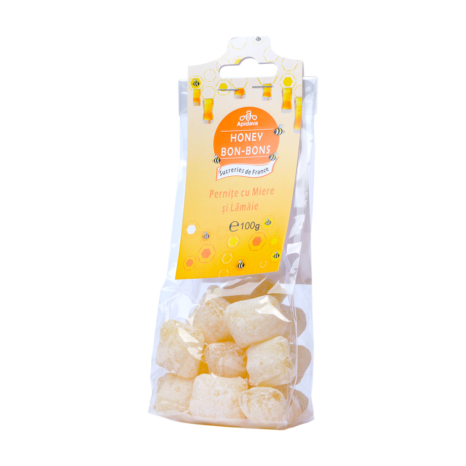 Bomboane pernite cu miere si lamaie 100 g