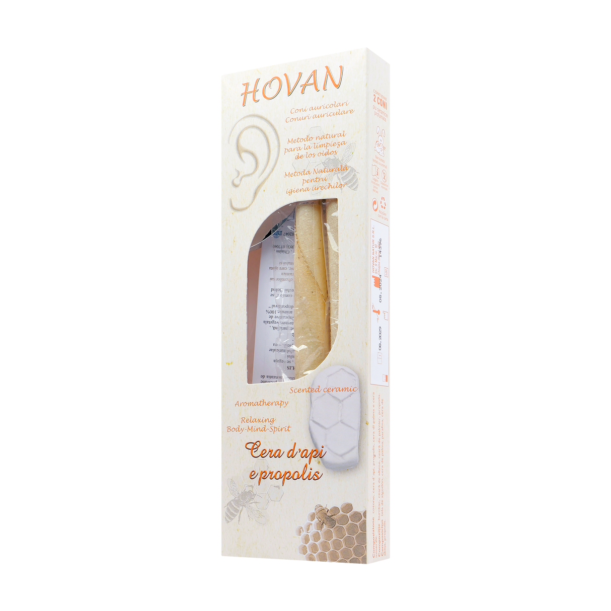 Conuri auriculare ceara albine si propolis aromate mari 2 bucati