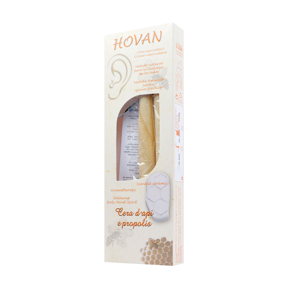 Conuri auriculare ceara albine si propolis aromate mari 2 bucati