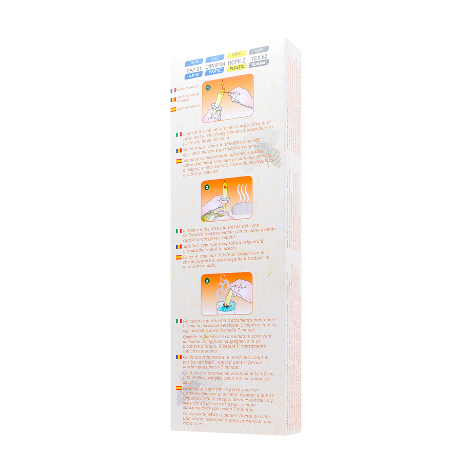 Conuri auriculare ceara albine si propolis aromate mari 2 bucati