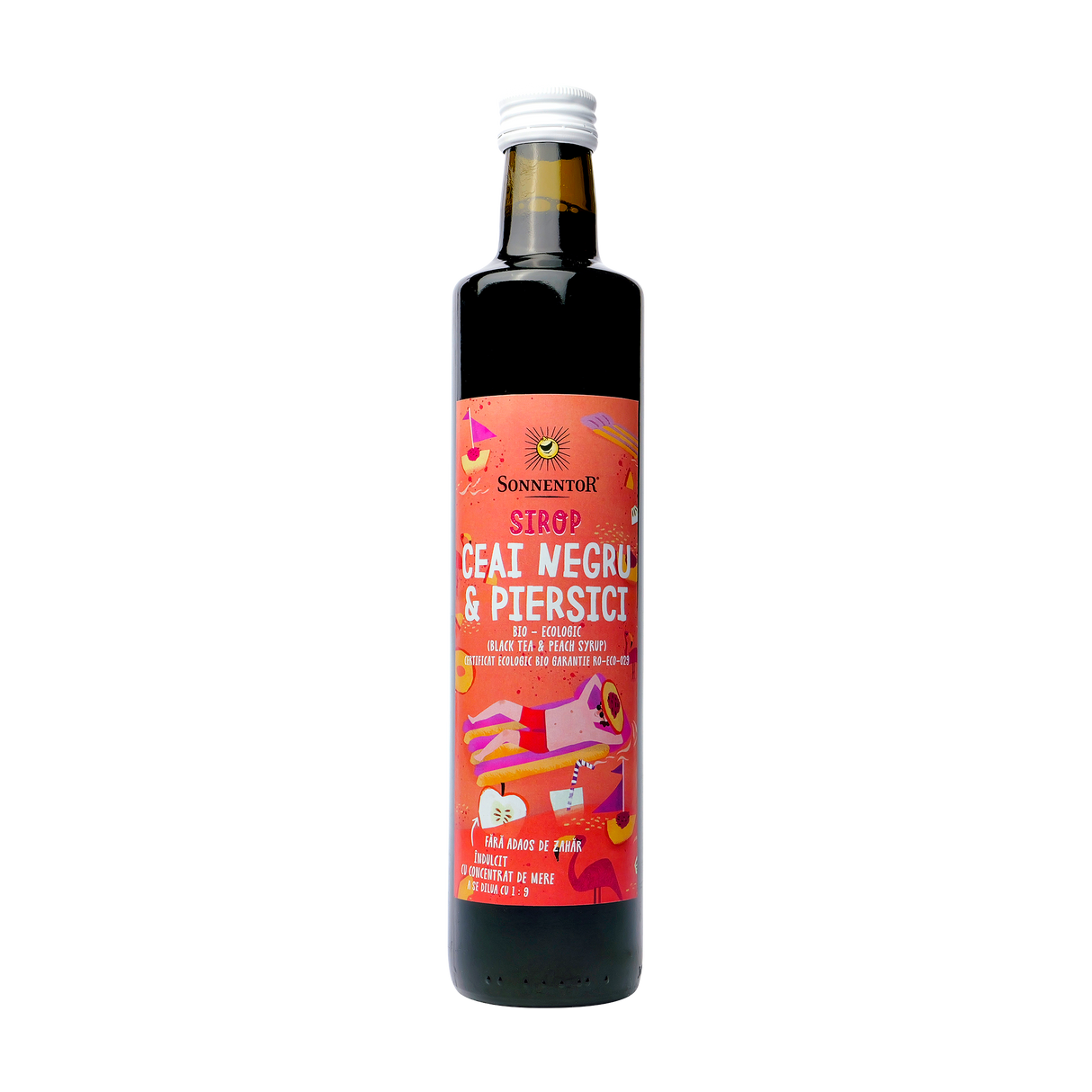 Sirop ice tea - ceai negru&piersici fara zahar (sticla) 500 ml
