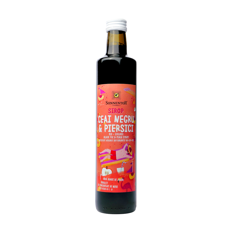 Sirop ice tea - ceai negru&piersici fara zahar (sticla) 500 ml