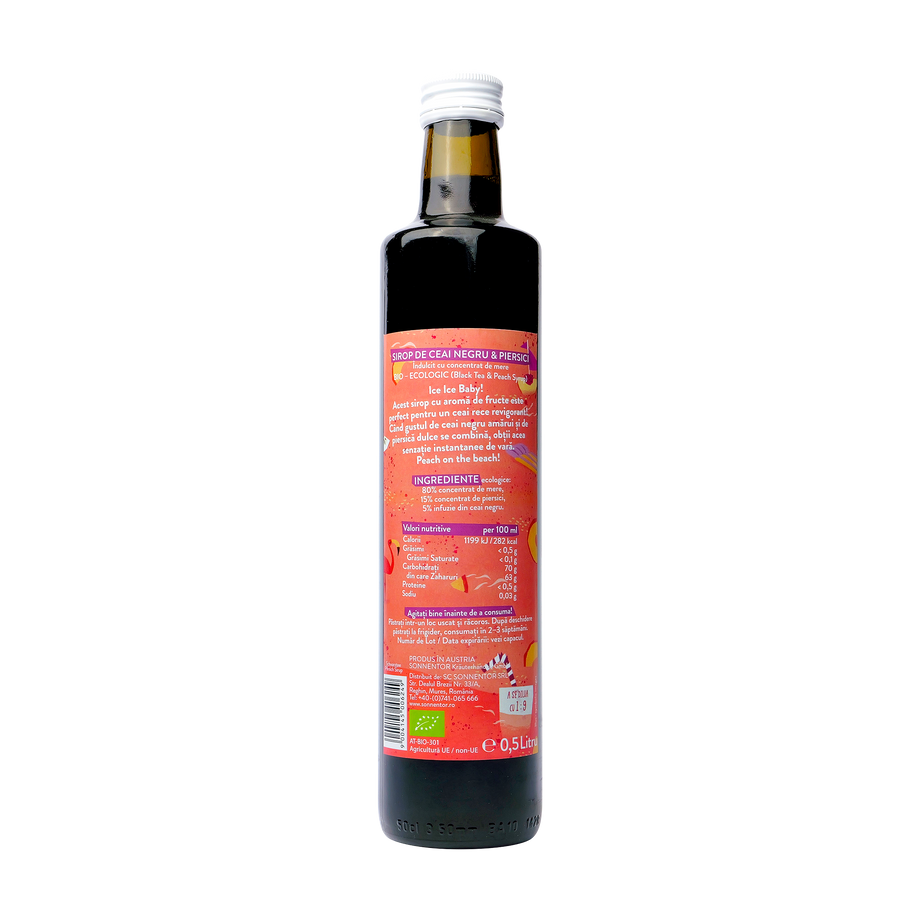 Sirop ice tea - ceai negru&piersici fara zahar (sticla) 500 ml