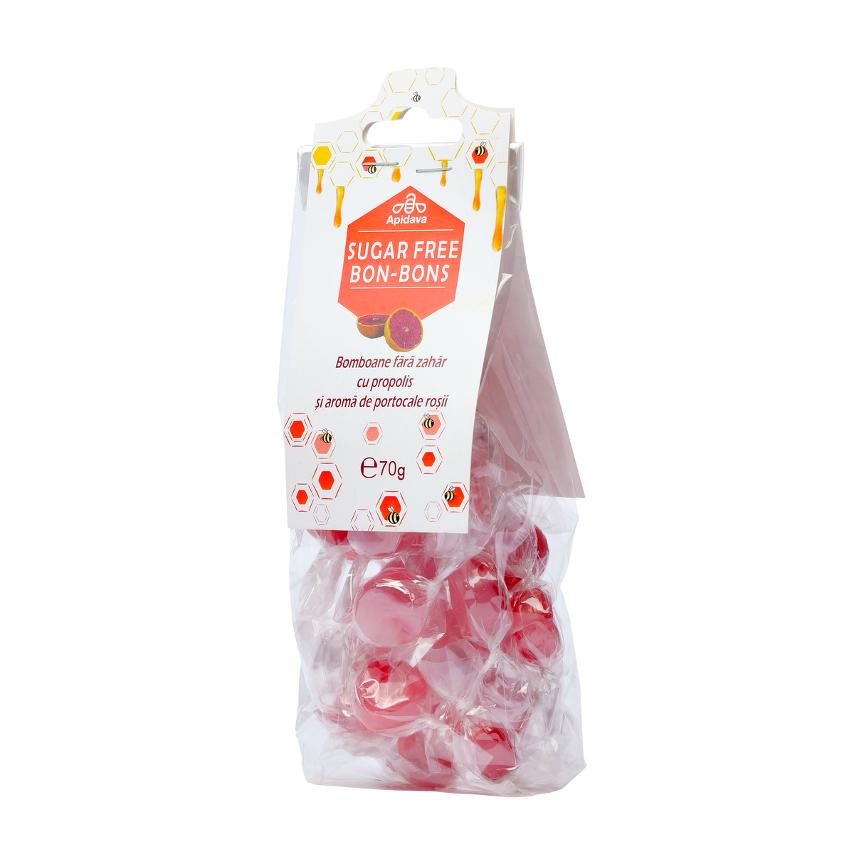 Bomboane fara zahar cu portocale rosii si propolis 70 g
