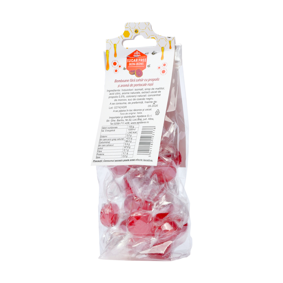 Bomboane fara zahar cu portocale rosii si propolis 70 g