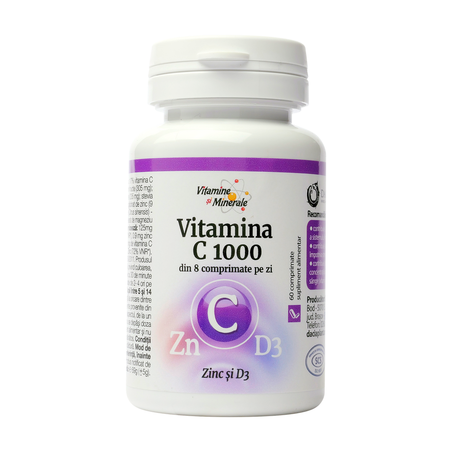 Vitamina C 1000 mg cu Zinc si D3 60 comprimate