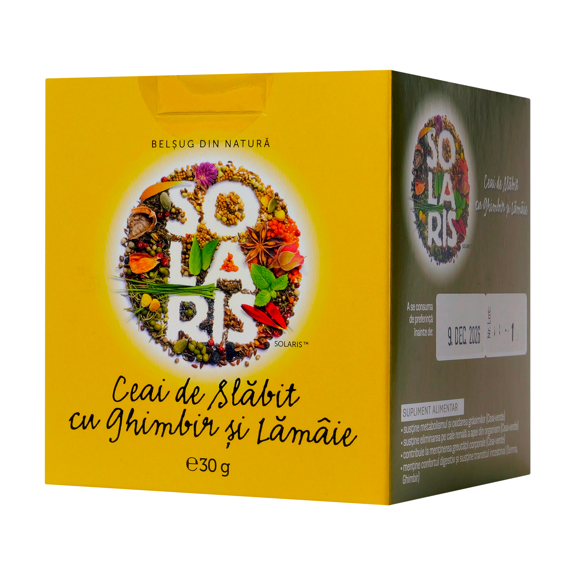 Ceai de slabit cu ghimbir si lamaie 20 plicuri – Solaris