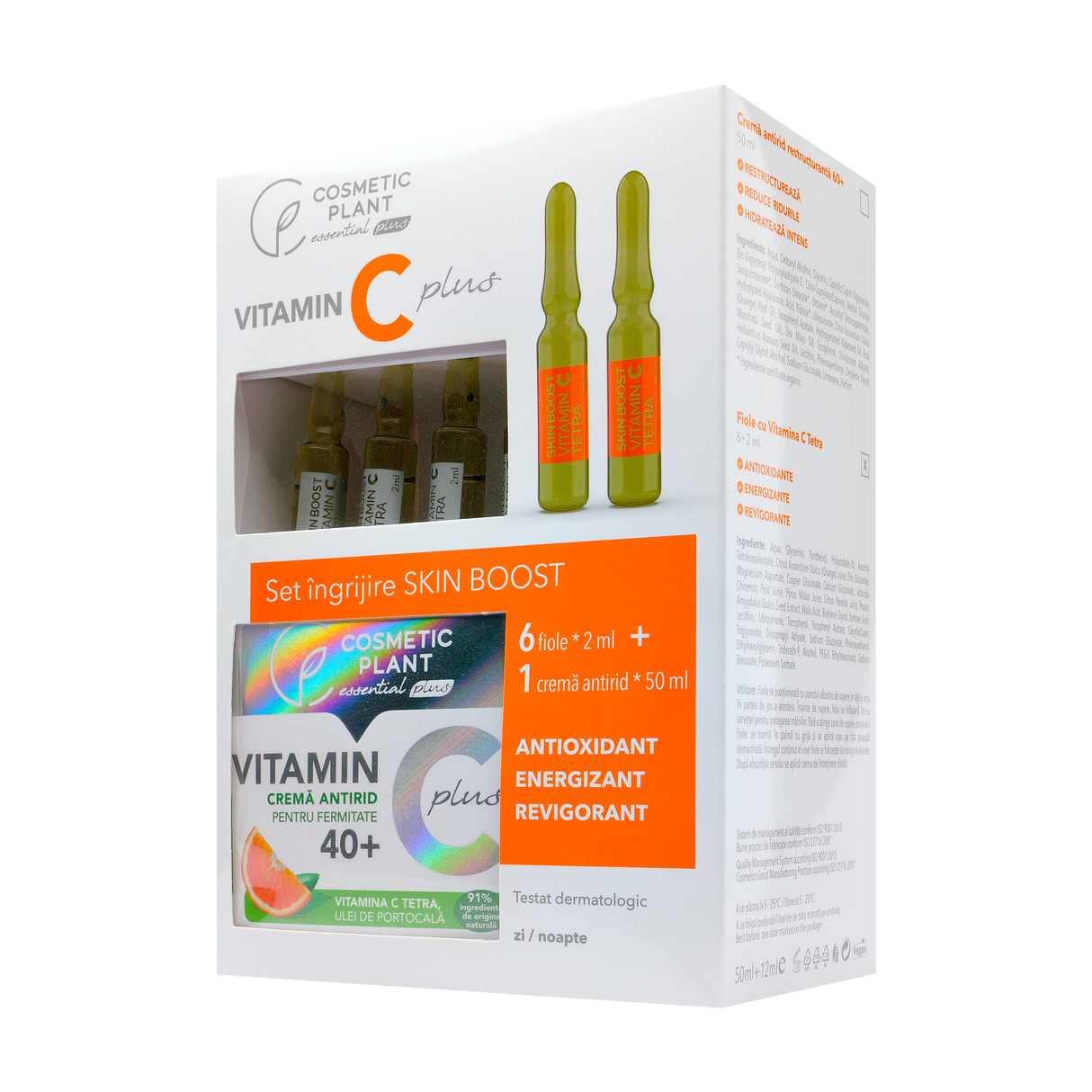 Set cadou vitamina C plus Skin boost 40+ 6fiole*2ml+1crema antirid 50 ml
