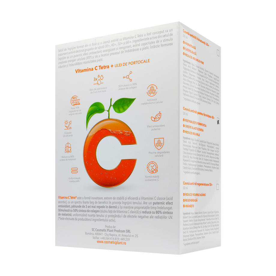 Set cadou vitamina C plus Skin boost 40+ 6fiole*2ml+1crema antirid 50 ml
