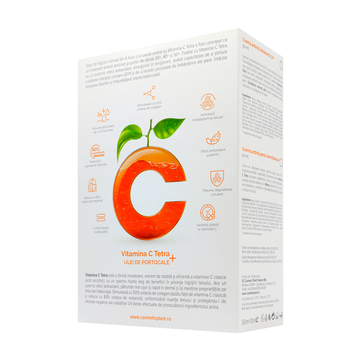 Set cadou vitamina C plus Skin boost 50+ 6fiole*2ml+1crema antirid 50 ml