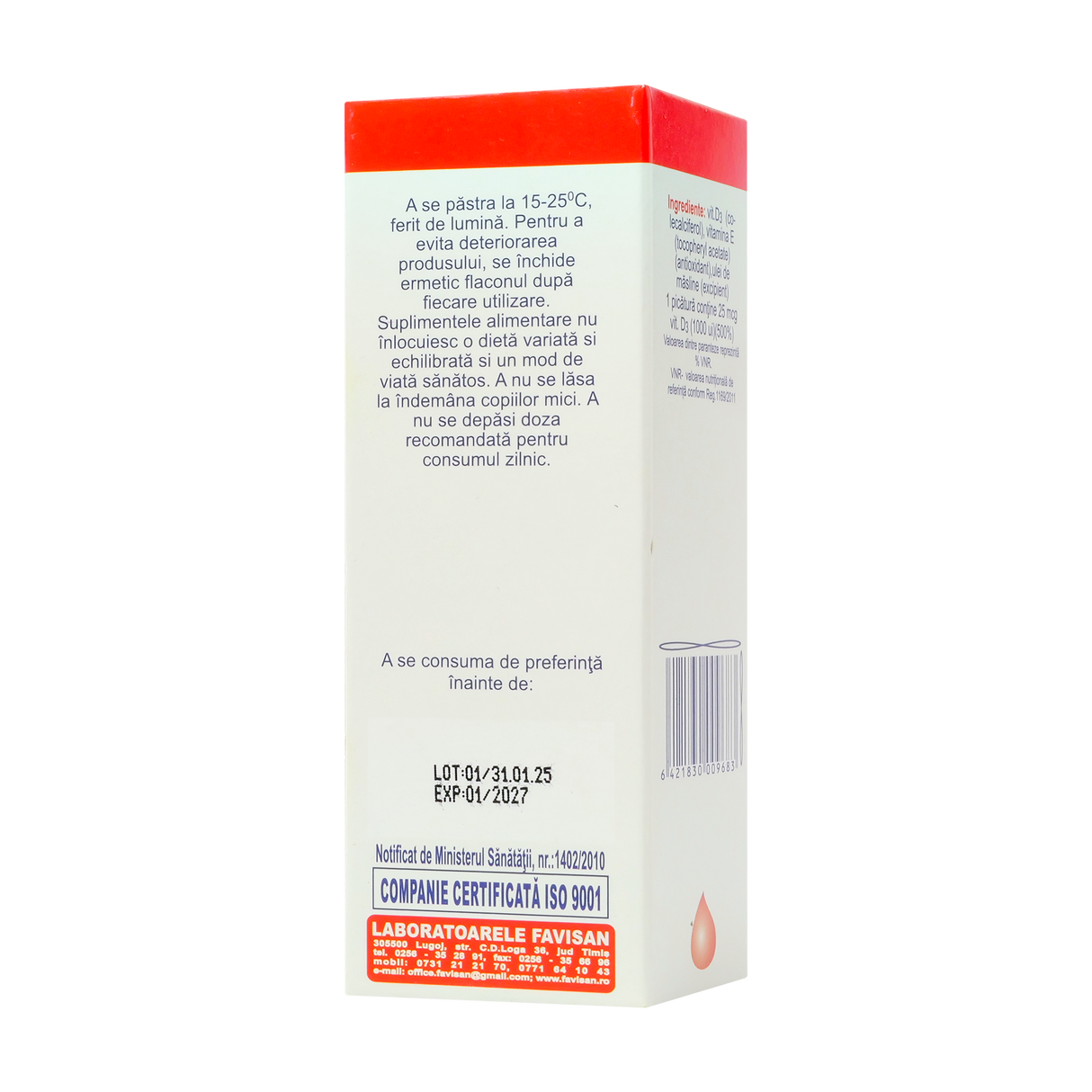 Vitamina D3 picaturi 30 ml