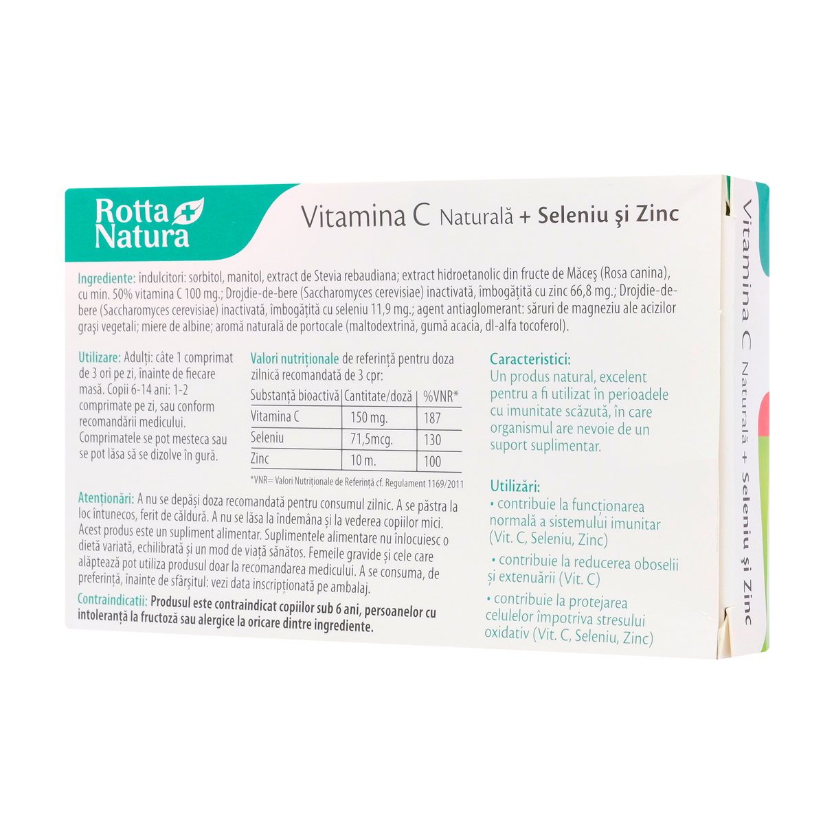Vitamina C naturala, seleniu si zinc 30 comprimate