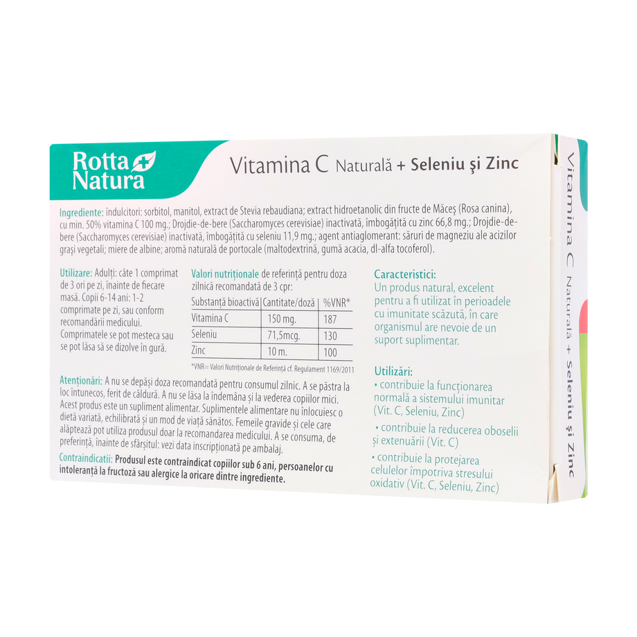 Vitamina C naturala, seleniu si zinc 30 comprimate