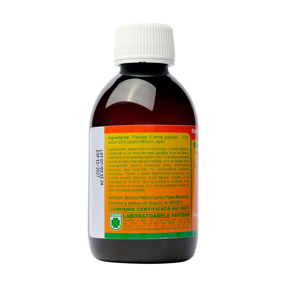 Solutie extractiva de papaya 200 ml