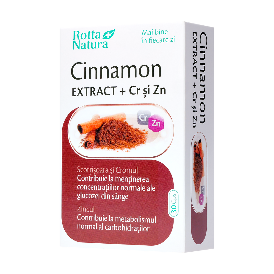 Cinnamon exract si crom si zinc 30 capsule