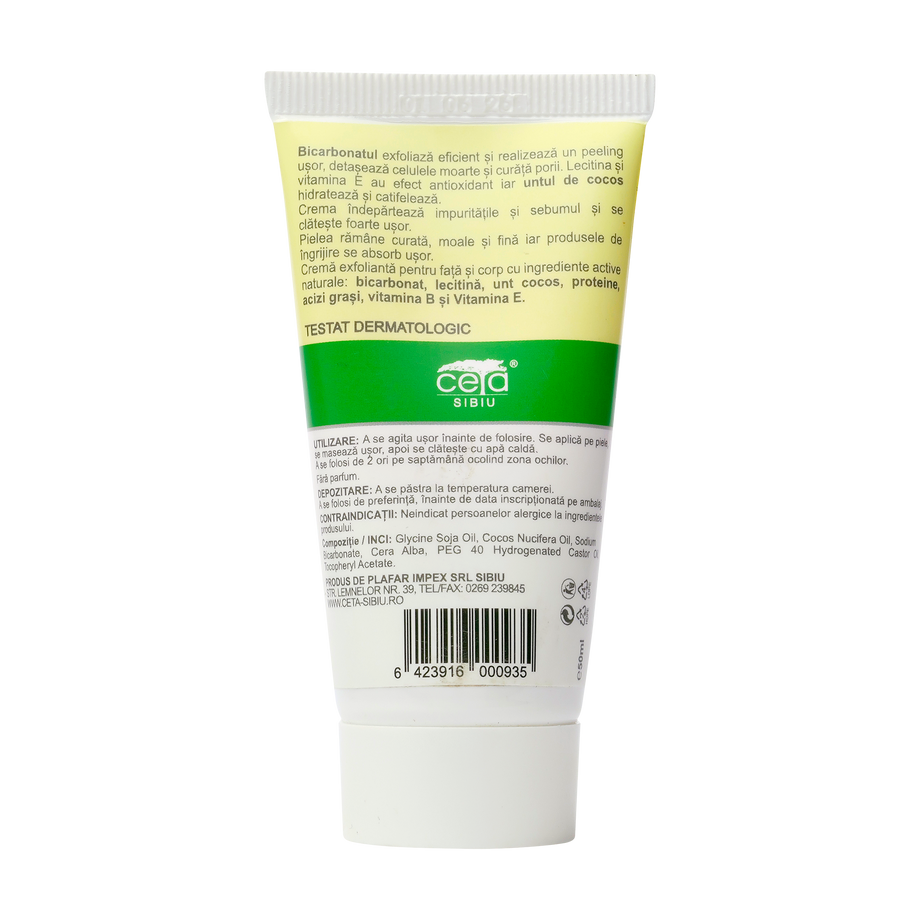 Crema exfolianta 96% naturala cu bicarbonat 50 ml
