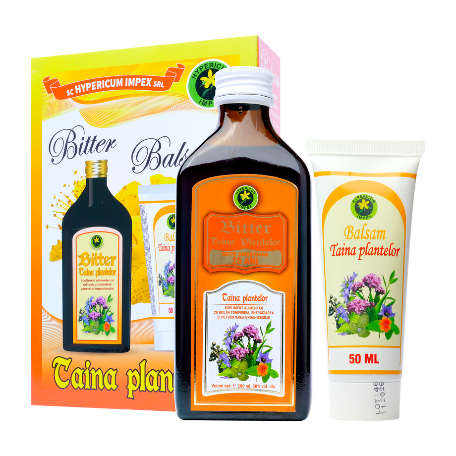 Pachet bitter taina plantelor 200ml + balsam taina plantelor 200 ml + 50 ml