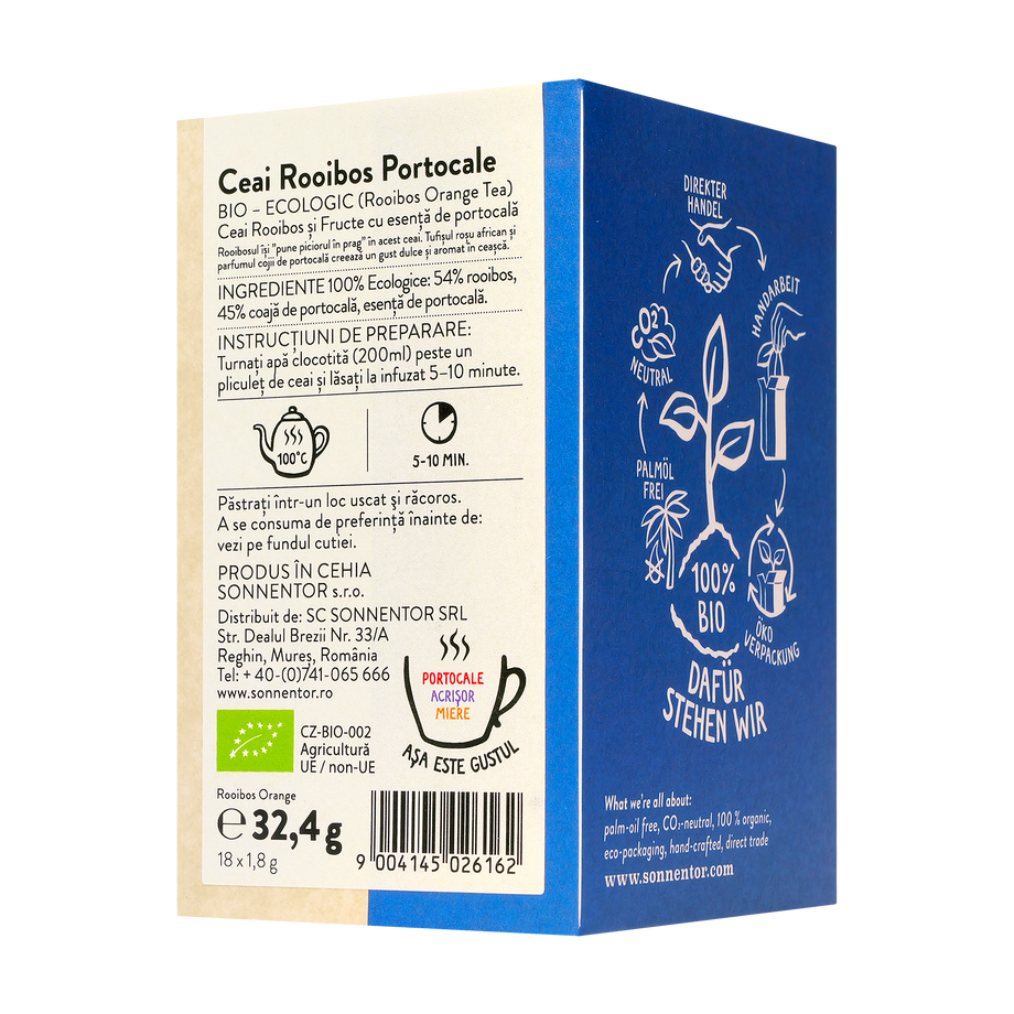 Ceai rooibos portocale 18 plicuri