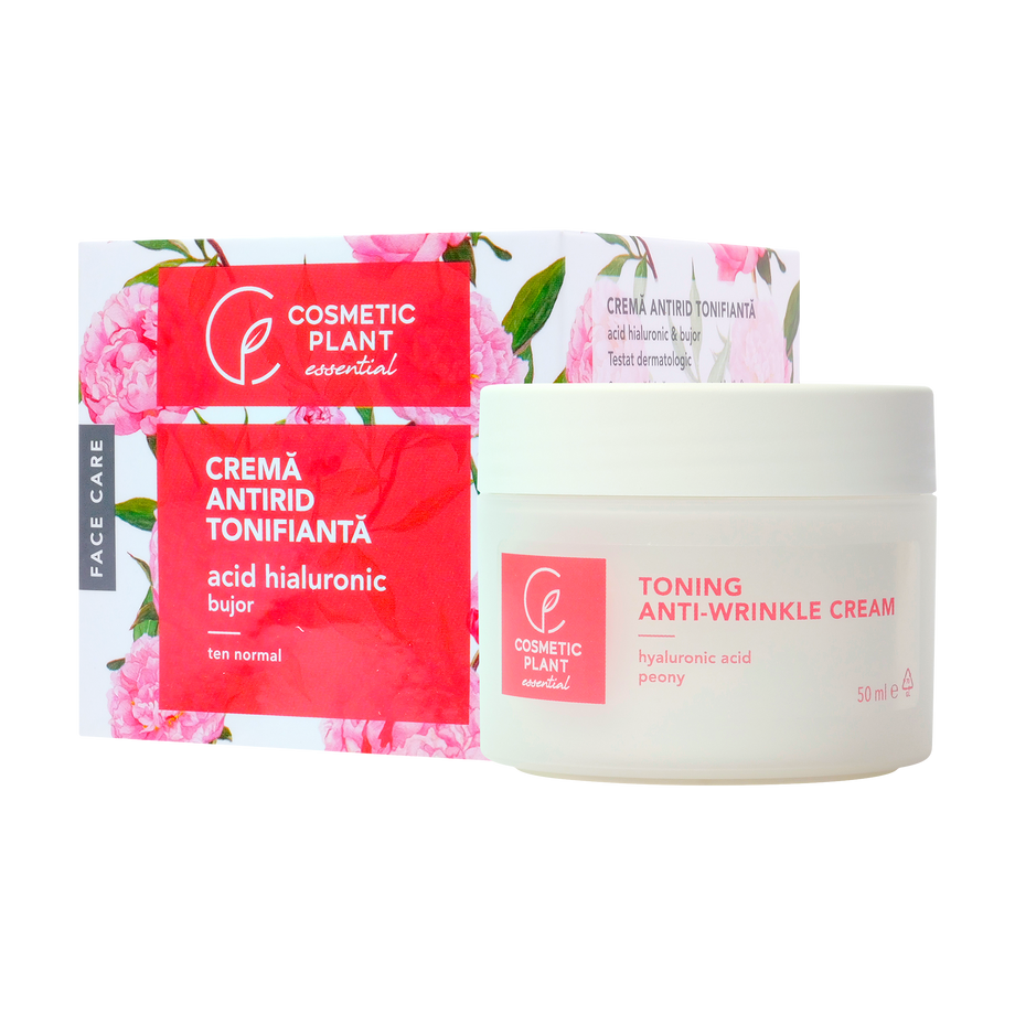 Crema antirid tonifianta cu acid hialuronic si bujor 50 ml