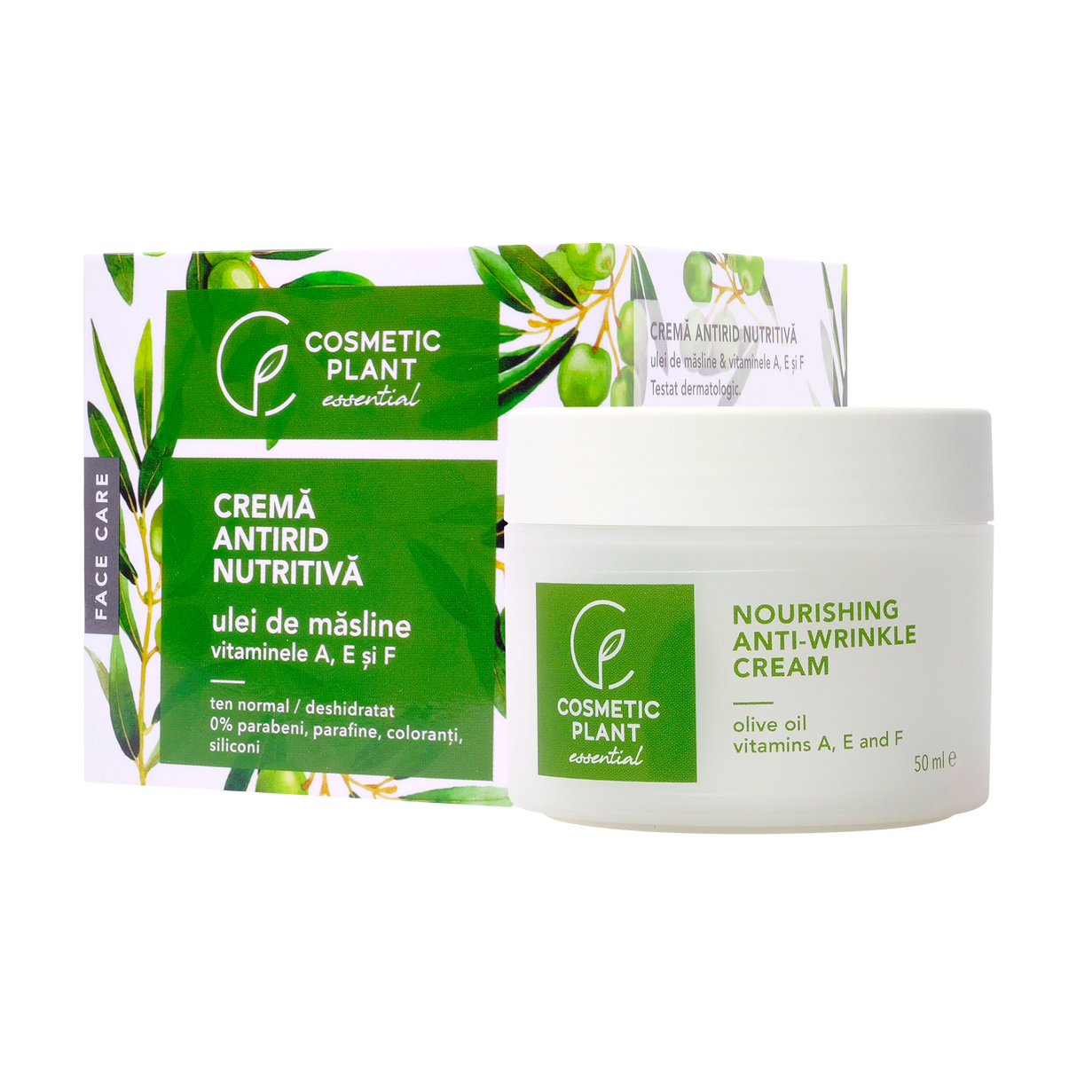 Crema antirid nutritiva cu ulei de masline si vitamina A, E si F 50 ml