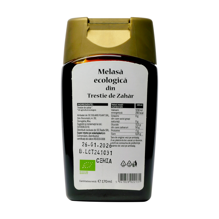 Melasa din trestie de zahar eco 170ml Solaris Bio