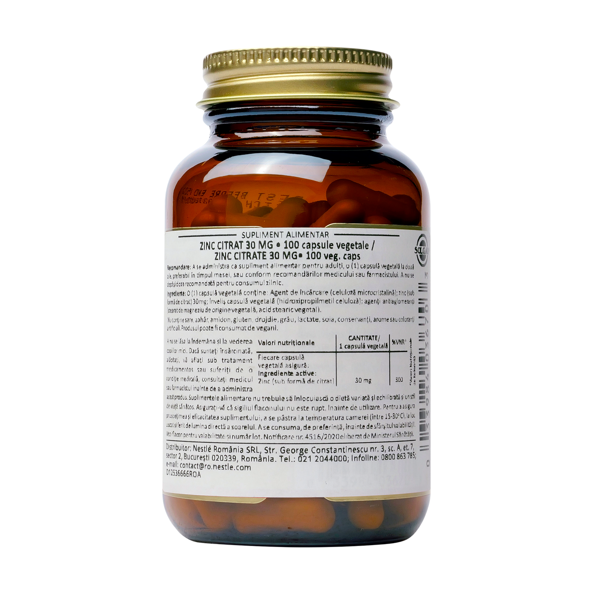 Zinc citrate 30mg 100 capsule
