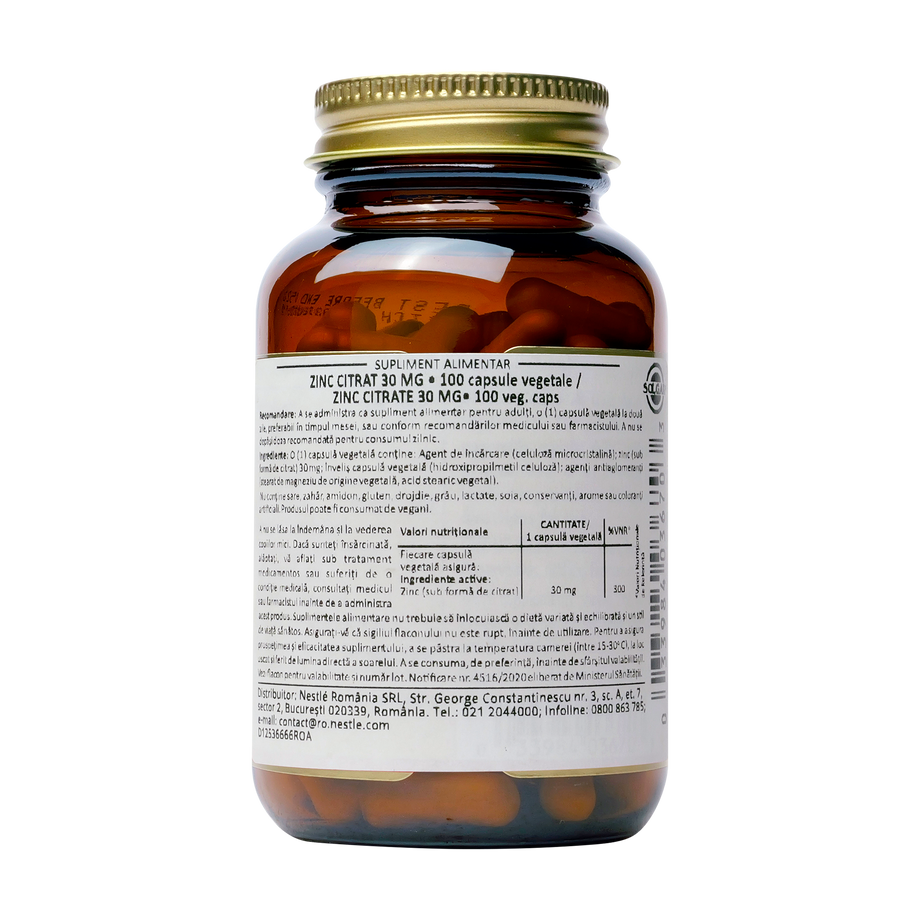 Zinc citrate 30mg 100 capsule