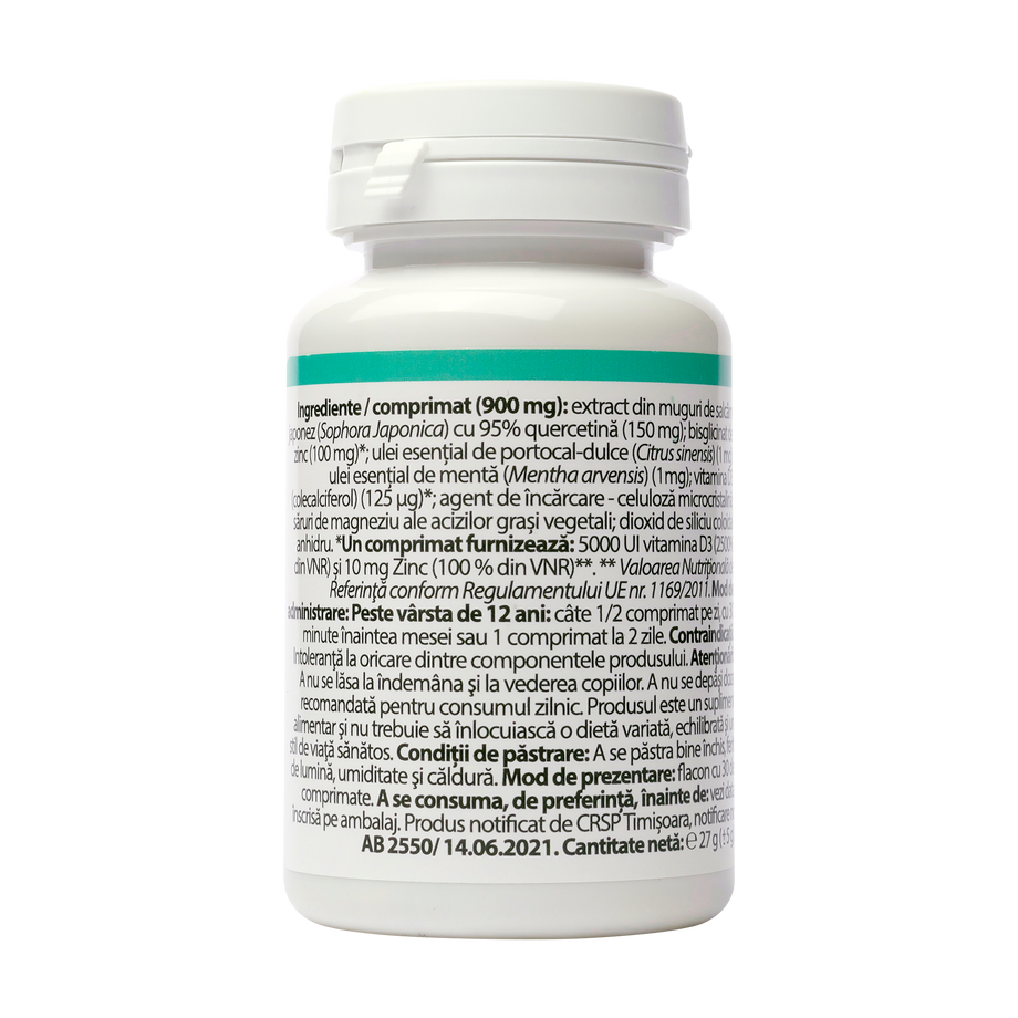 Vitamina D3 5000ui cu zinc si quercetina 30 comprimate