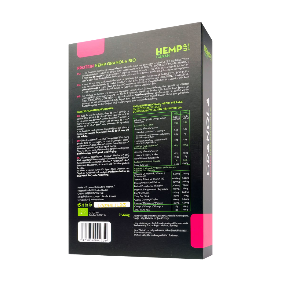 Granola protein cu canepa 400 g