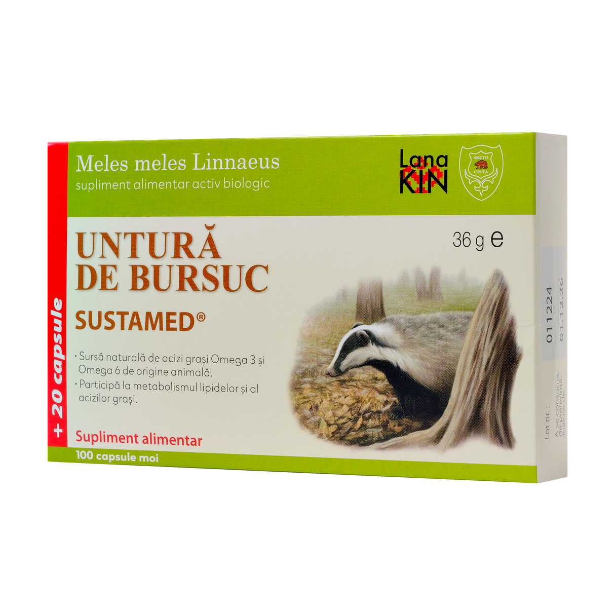 Untura de bursuc 100 capsule + 20 capsule GRATUIT