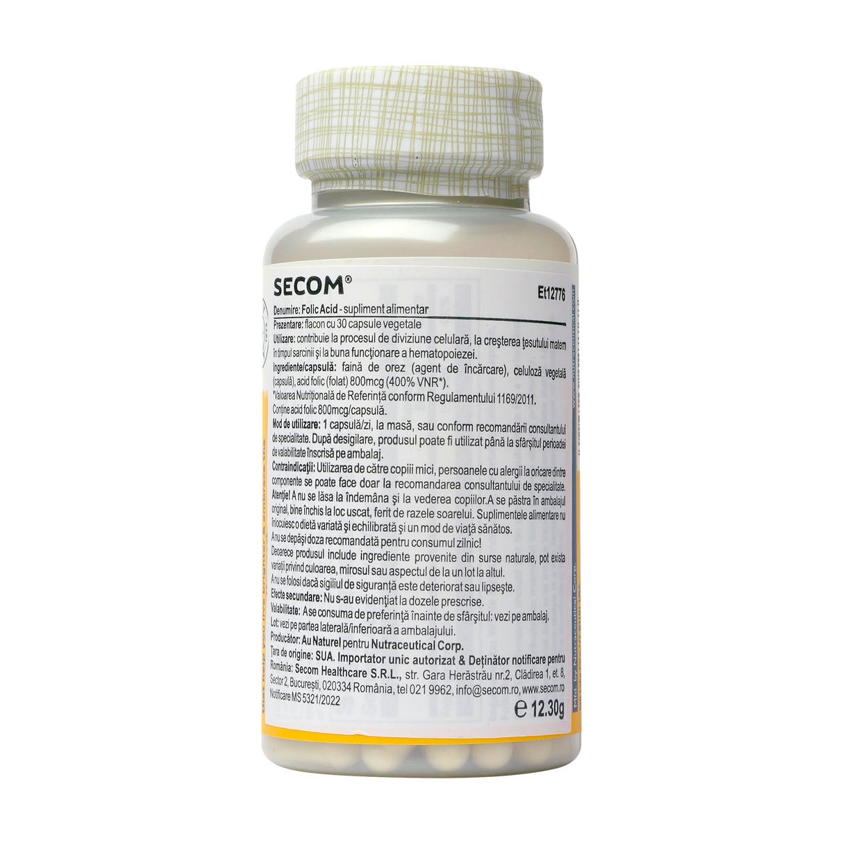 Folic acid 800mcg 30 capsule