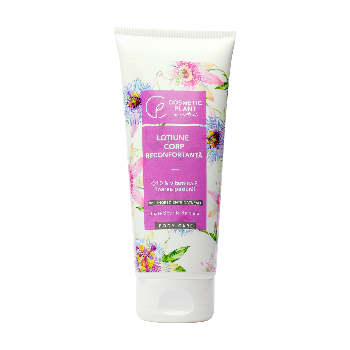 Lotiune corp reconfortanta Q10, Vitamina E si floarea pasiunii 200 ml