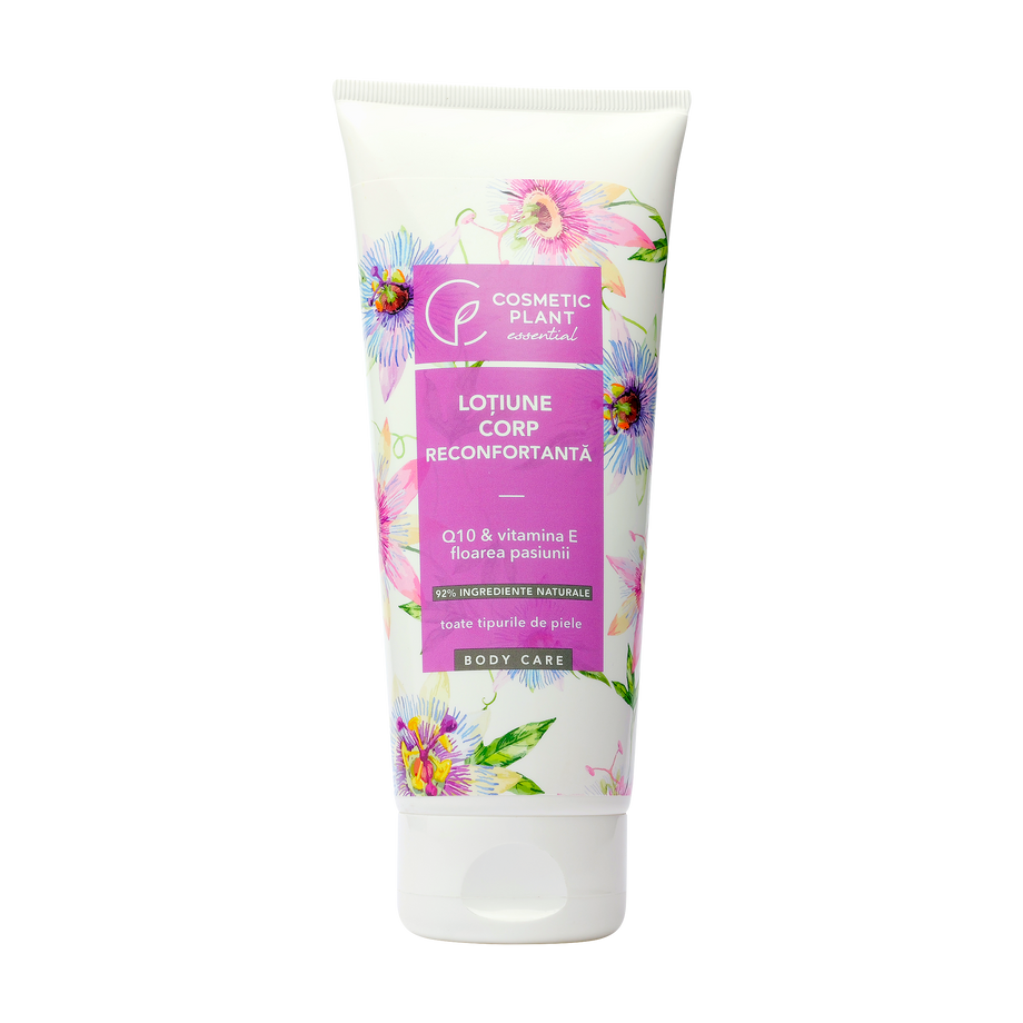 Lotiune corp reconfortanta Q10, Vitamina E si floarea pasiunii 200 ml