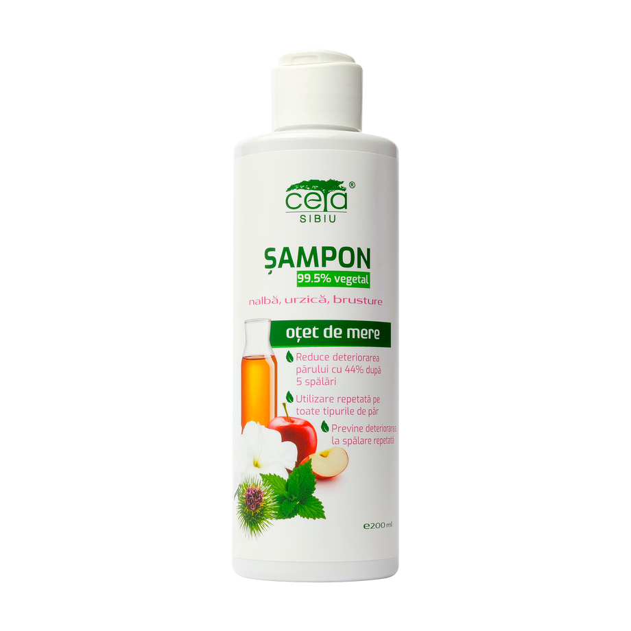 Sampon 99.5% vegetal nalba,urzica,brusture si otet de mere 200 ml