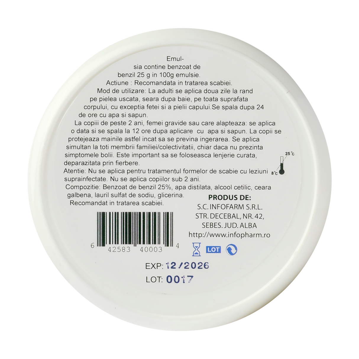 Benzoat de benzil emulsie 25% 70 ml