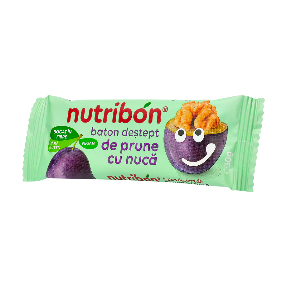 Baton Vegan de Prune cu Nuca fara gluten "Nutribon" 30 g